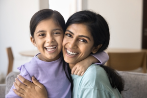 Mother & Daughter Smiling